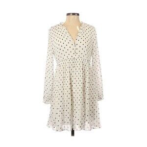 ZARA White Black Pleated Dot Dress - S